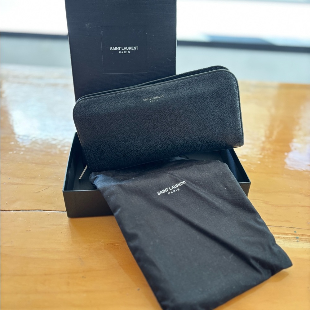 Saint Laurent Paris Elegant Black Long Wallet